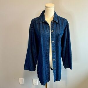 Contempo by Paris Star, Vintage Blue Jean Jacket, 3/4 sleeve Oversized, SZ 10